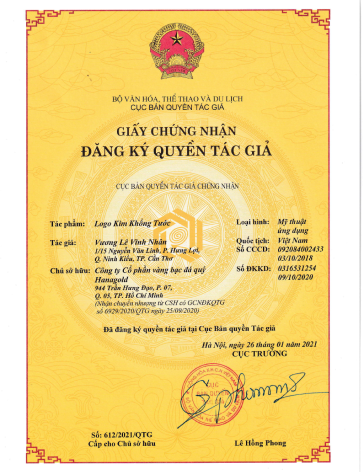 Giấy chứng nhận Kim Khổng Tước
